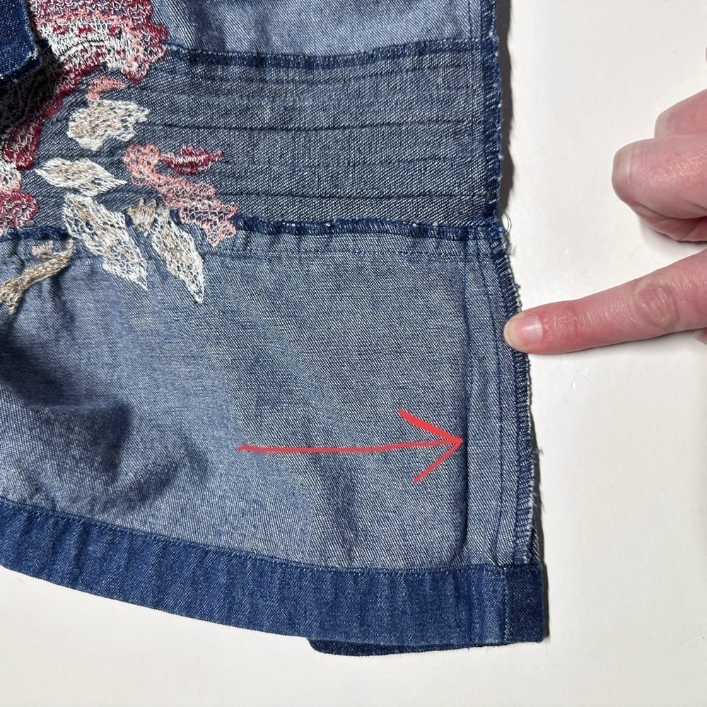 Indigo Moon Large Denim Jacket Patchwork Beaded F… - image 15